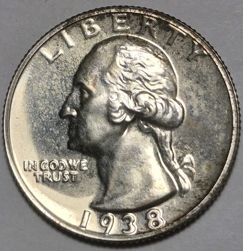 1938 Coice Proof Washington Quarter. Nice Problem Free.
