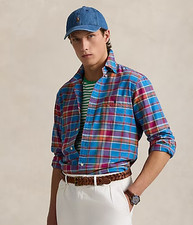 Polo Ralph Lauren Men's SZ S Oxford Button UP Shirt Classic-Fit Blue Red Plaid