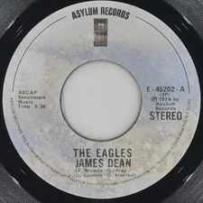 THE EAGLES James Dean ASYLUM E-45202 VG+ 45 RPM 1974 Country Rock 7" Pop Jukebox