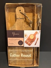 Wood Cutting Board w/Spreader Charcuterie Cheese Board Hostess 14" x 6" NEW