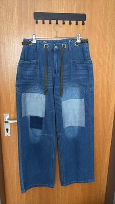 Weite Patchwork-/Cargo Damen Jeans Größe L