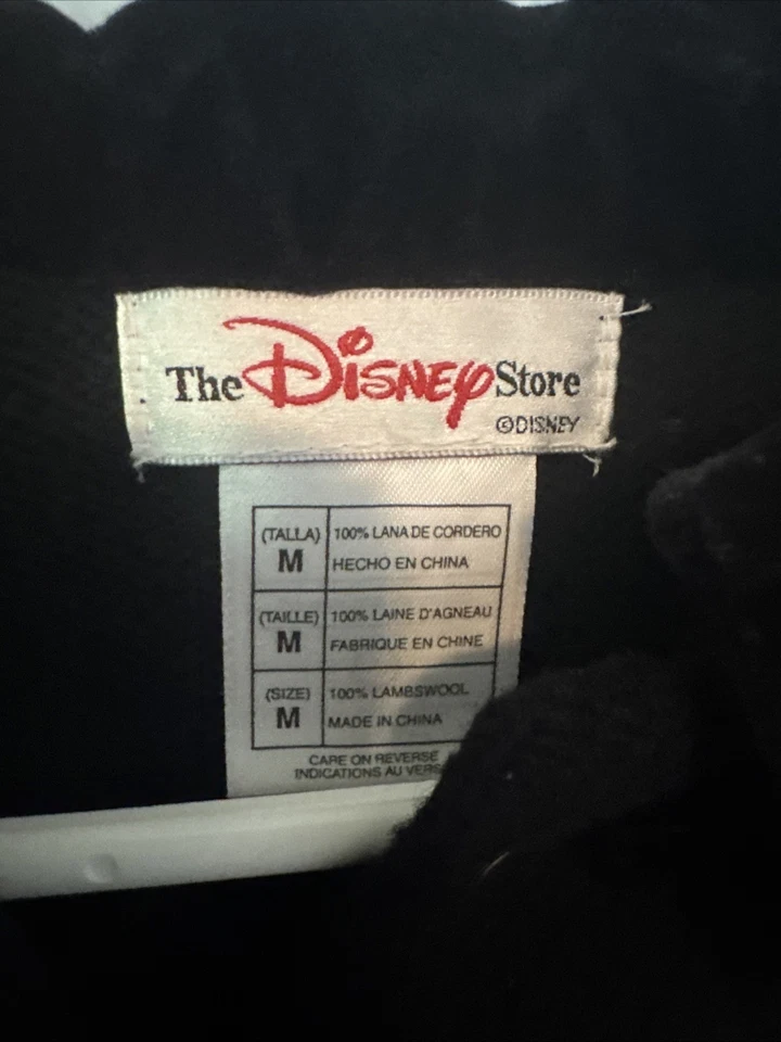 Vintage Disney Lambswool Cardigan Women M Snap Button Embroider Mickey Black - Image 3 of 4