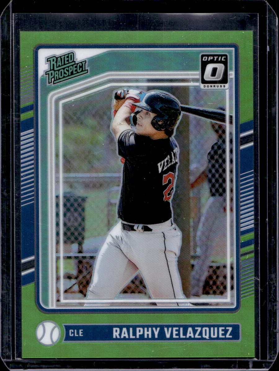 Ralphy Velazquez 2024 Donruss Optic #108 Rated Prospect Lime Green Prizm /149