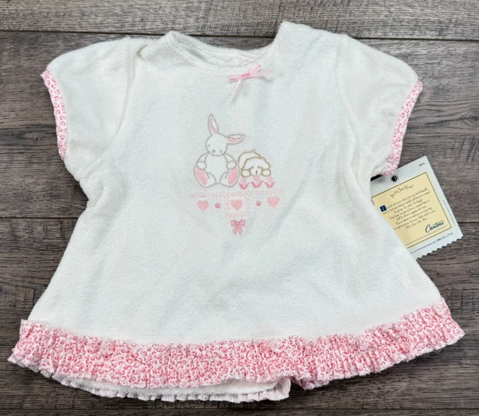 Baby Girl Clothes New Vintage Carter's 3-6 Month Bunny & Puppy Dress Outfit