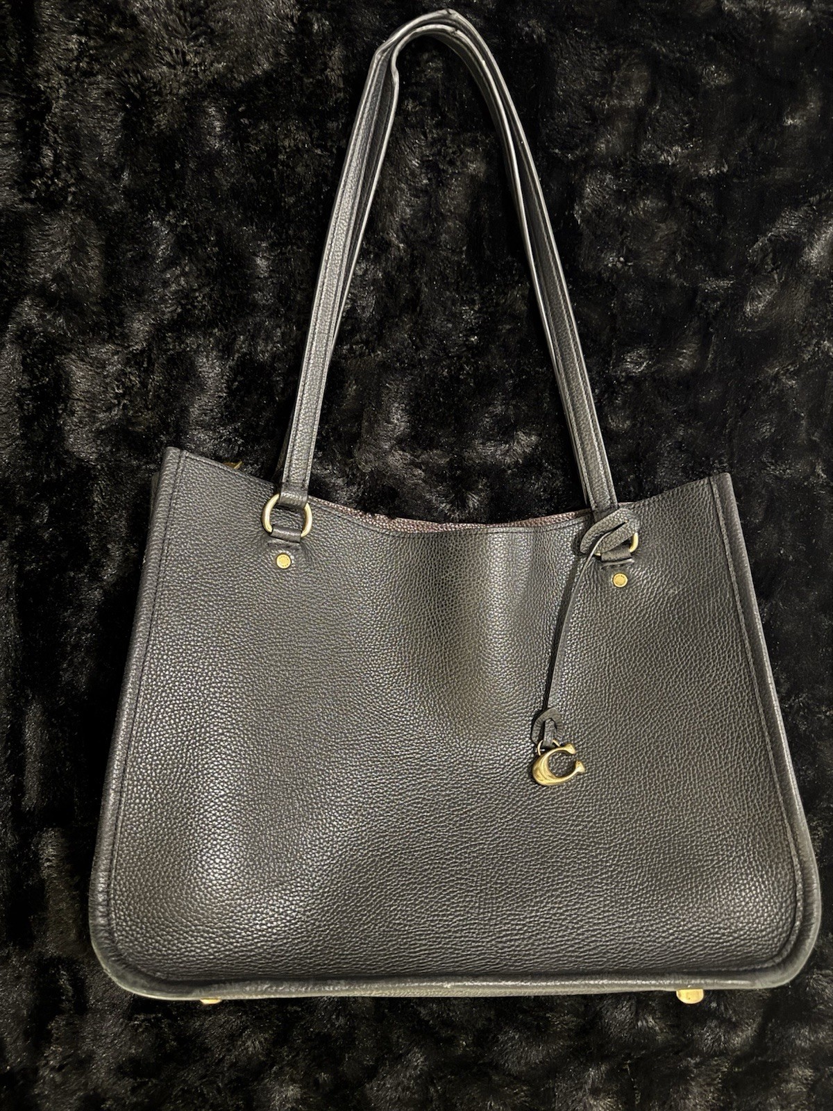 Coach Large Black Leather Tote Bag – Classic Authentic Design