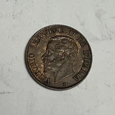 AU 1861-M ITALY 1 Centesimo, Original Almost UNC RED/Brown Condition