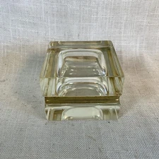 Murano GSE Ottone Galvanizzato Art Glass Box Casket Box Square Clear Italy