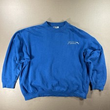 Vintage 90s Puma Sweatshirt Embroidered Logo Box Fit Blue - Men's Sz XL