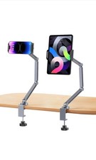 Desk Table Bed Phone, Tablet Mount Aluminum Construction Holds 7”-15.6” Phones