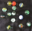 14 glass marbles Ø 15 mm, 60s 70 80s