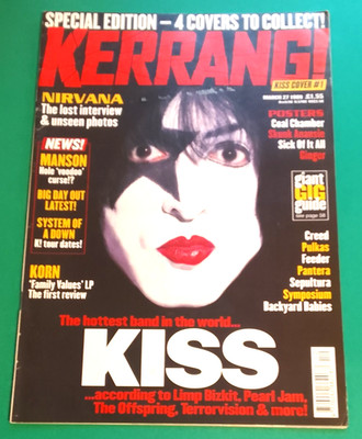 Kerrang! 743 - March 27 1999 - Kiss Paul Stanley Cover - Acceptable - No Posters