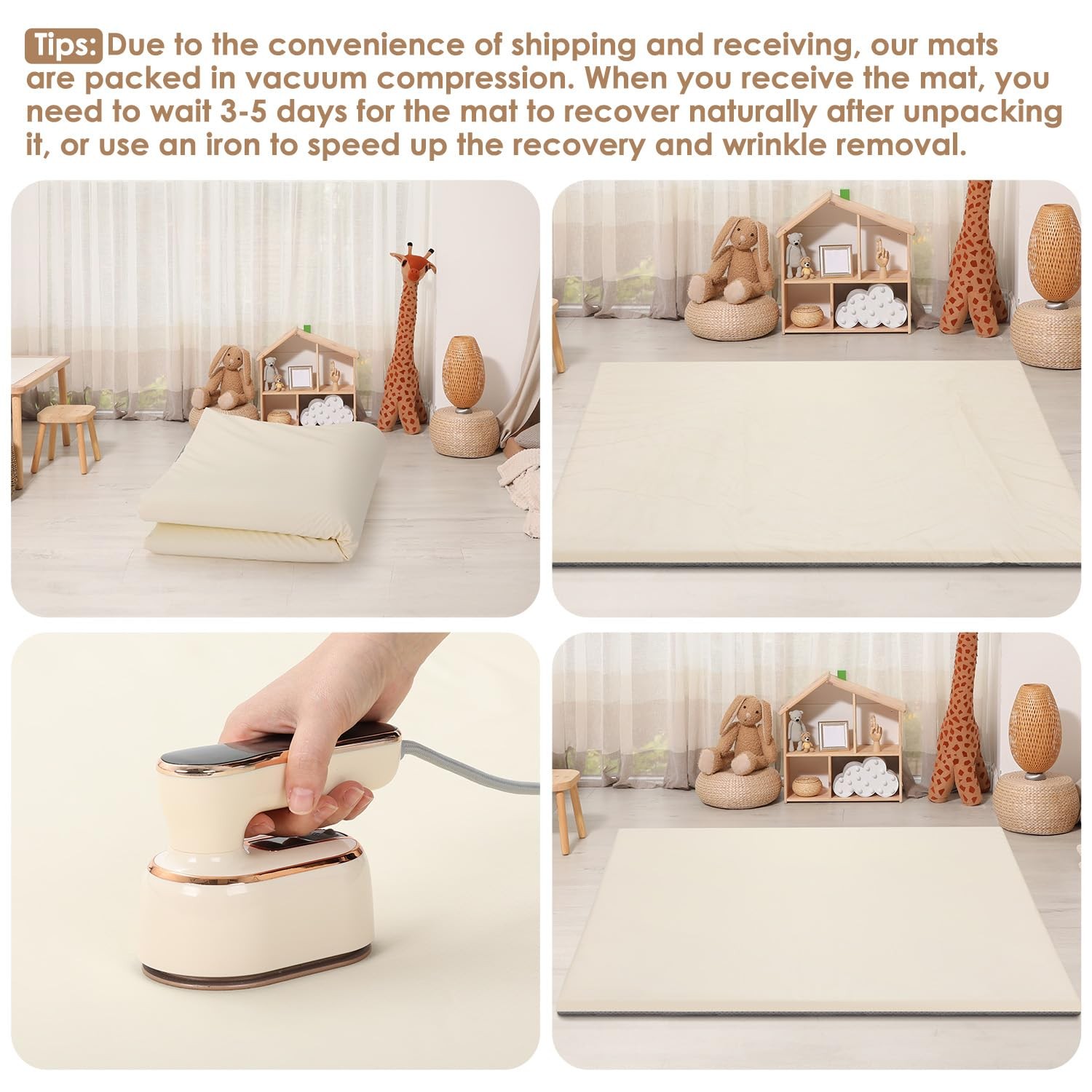 Baby Play Mat 50" X 50",Premium Foam Crawling Mat, Thick & Super Soft Vegan L...