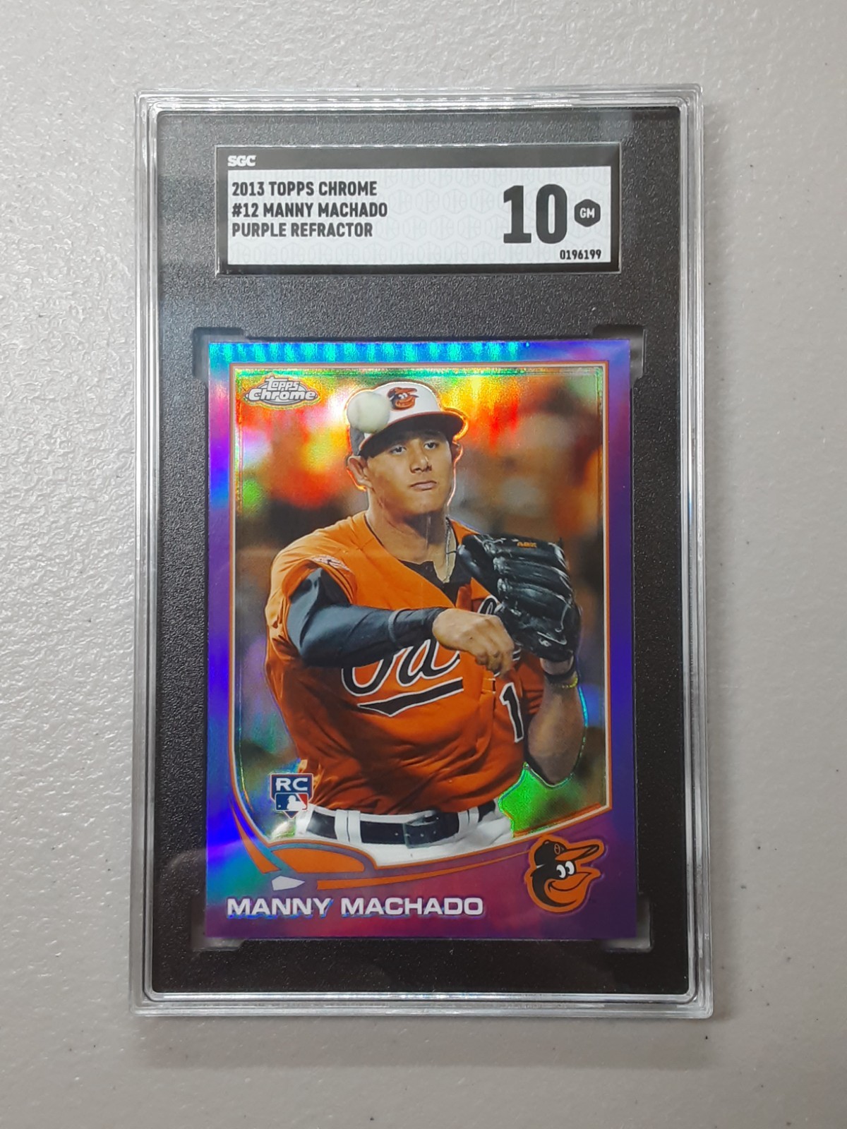 MANNY MACHADO 2013 TOPPS CHROME PURPLE REFRACTOR RC SGC GM 10 PADRES QQ