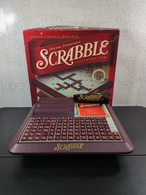 Turntable Deluxe Scrabble Crossword Game Hasbro 2001 Edition - 100% Complete
