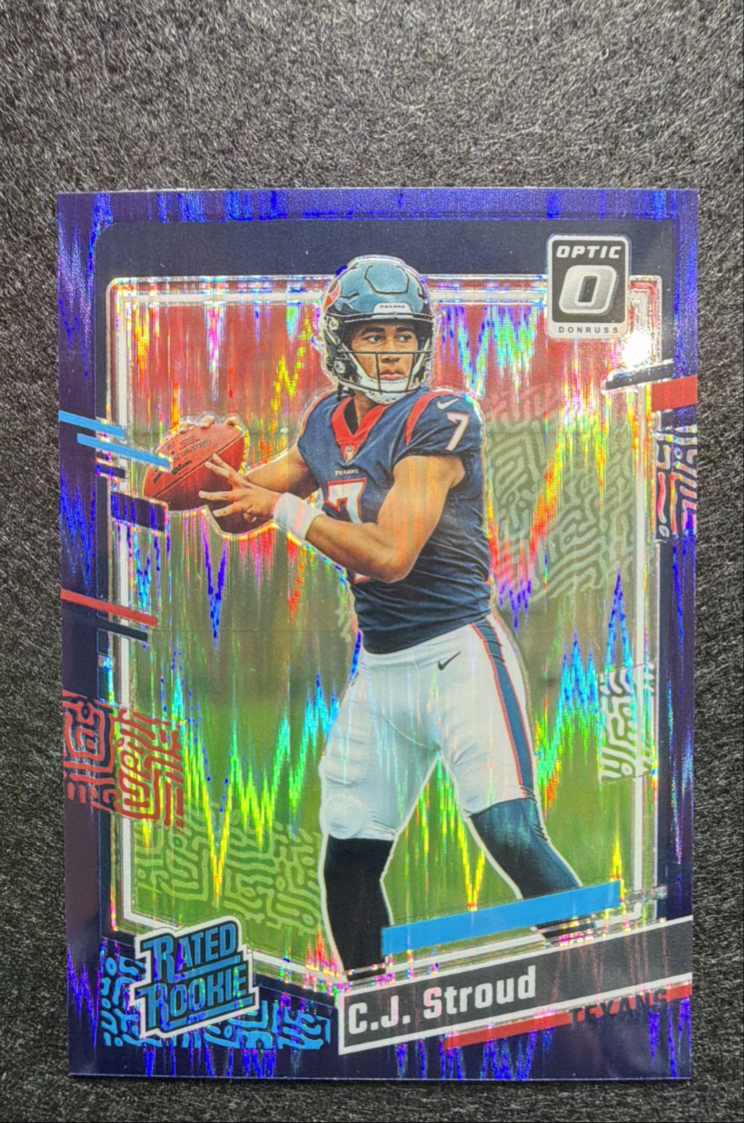 2023 Panini Donruss Optic -Rated Rookie C.J. Stroud #244 Purple Shock Prizm (RC)