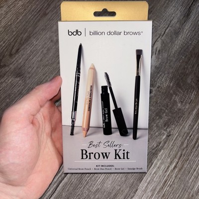 Billion Dollar Brows Best Sellers Brow Kit Universal Pencil Gel Brush 4pc New