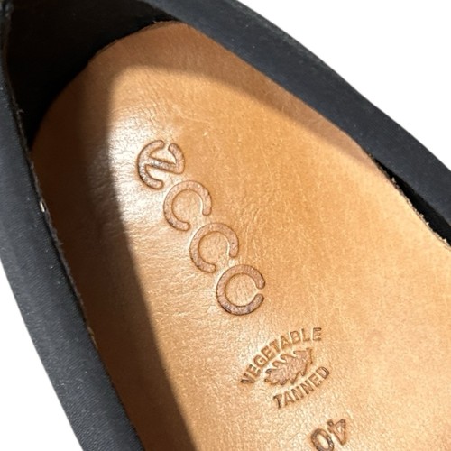 ECCO Felicia Black Textile & Leather Stretch Slip On Loafer Wedge Heel sz 9 $120 - Picture 6 of 9