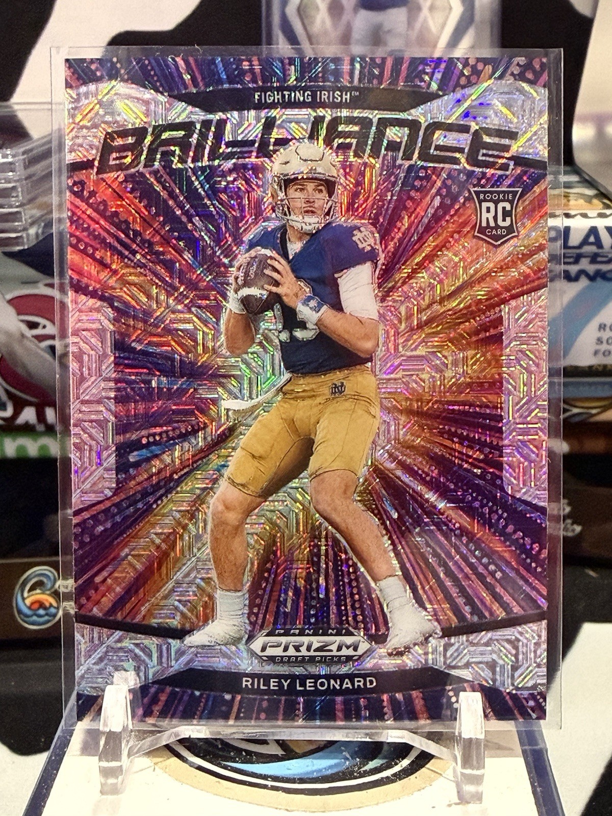Riley Leonard 2025 Prizm Draft Picks #17 Brilliance - Mojo /25 TZ