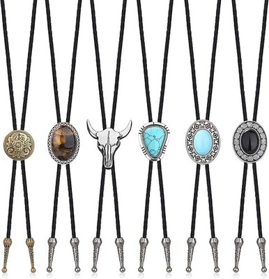 5 corbatas de bolo hechas a mano para hombre estilo vaquero occidental