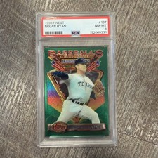 NOLAN RYAN 1993 FINEST GREEN PSA-8 NM-MT BASEBALL CARD #107 (NEW CASE)