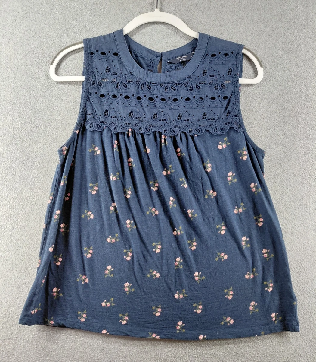 Lucky Brand Floral Polka Dot Shirt - Women's Shirts/Blouses in Navy