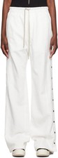 Rick Owens DRKSHDW Sweatpants Mens XXL White Snap Side Relaxed Pusher Pant $1110
