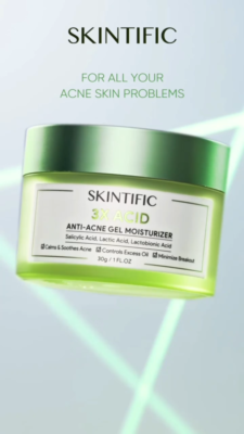 SKINTIFIC 3X Acid Anti Acne Gel Moist Calm Soothe Redness Sebum