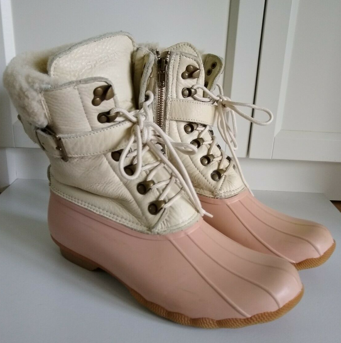 Blush Sperry Duck Boots Sperry Big Kid Girl Blush (Pink) Saltwater