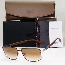 Persol Sunglasses 2013 Navigator Brown Gradient Metal Pilot 2430-S 1020/51 58mm
