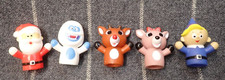 Rudolph The Red Nosed Reindeer Christmas Finger Puppets Rashti Lot Of 5 Santa