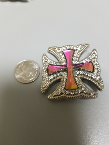 Western Screw Back Concho Glass Bling 1.5 in Tack Cowgirl Cross - Picture 5 of 5