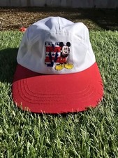 Vintage 90  s Disney Mickey Unlimited Red White Stars Stripes Cap Hat EUC Mickey
