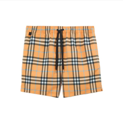 Burberry SS23 Plaid Pattern Swimming shorts men's orange