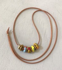 NEW Sundance Charm Necklace suede cord handmade artisan men  s jewelry