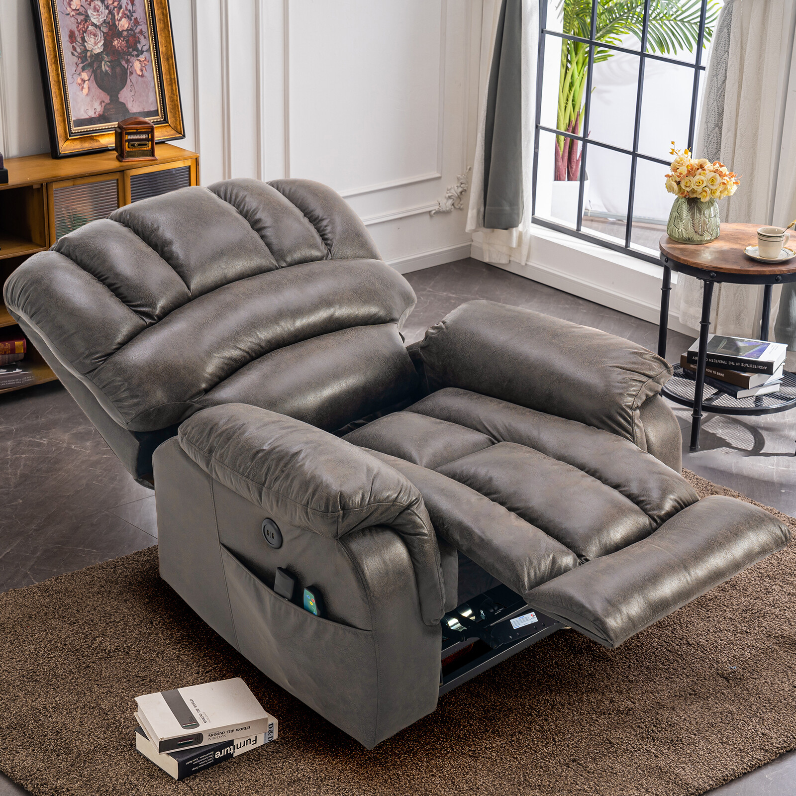 Lay Flat Dual Motor Power Lift Recliner for Elderly Big Man with ...
