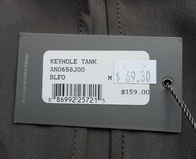 トップス yuw 7 For All Mankind 100% Silk Crepe de Chine Keyhole Tank Top Gray