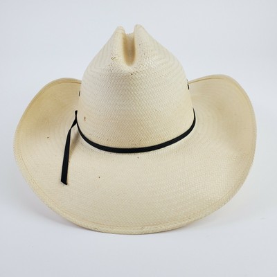 VTG Bee Cool Straw Hat Black Bow USA 