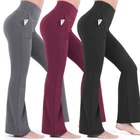 Women's Bootcut Yoga Pants Flared w/ Pockets High Waist Workout Bootleg Leggings