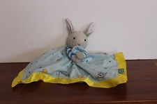 GOODNIGHT MOON Baby Blanky Lovey Blue Yellow Plush BUNNY Security BLANKET