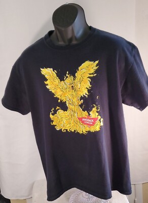 Gildan Shirt Mens Phoenix Comicon Short Sleeve Crew Neck Cotton Large Black