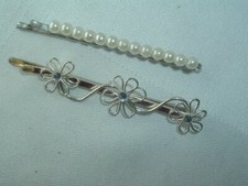 FAUX PEARL  FLOWER BOBBY PINS BARRETTE UP DO ACCESSORY