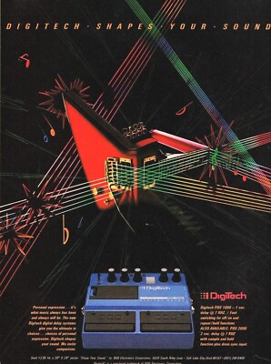 vtg 80s DIGITECH PDS1000 MAGAZINE PRINT AD Digital Delay Effect Pedal PINUP PAGE