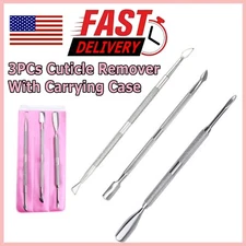 Cuticle Pusher Remover Nail Cleaner Manicure Pedicure Stainless Steel Tool Set 