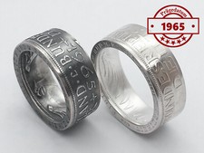 Münzring • 1965 • BRD 5 Mark mit Datum Heiermann Silberadler Silber 625er Ring