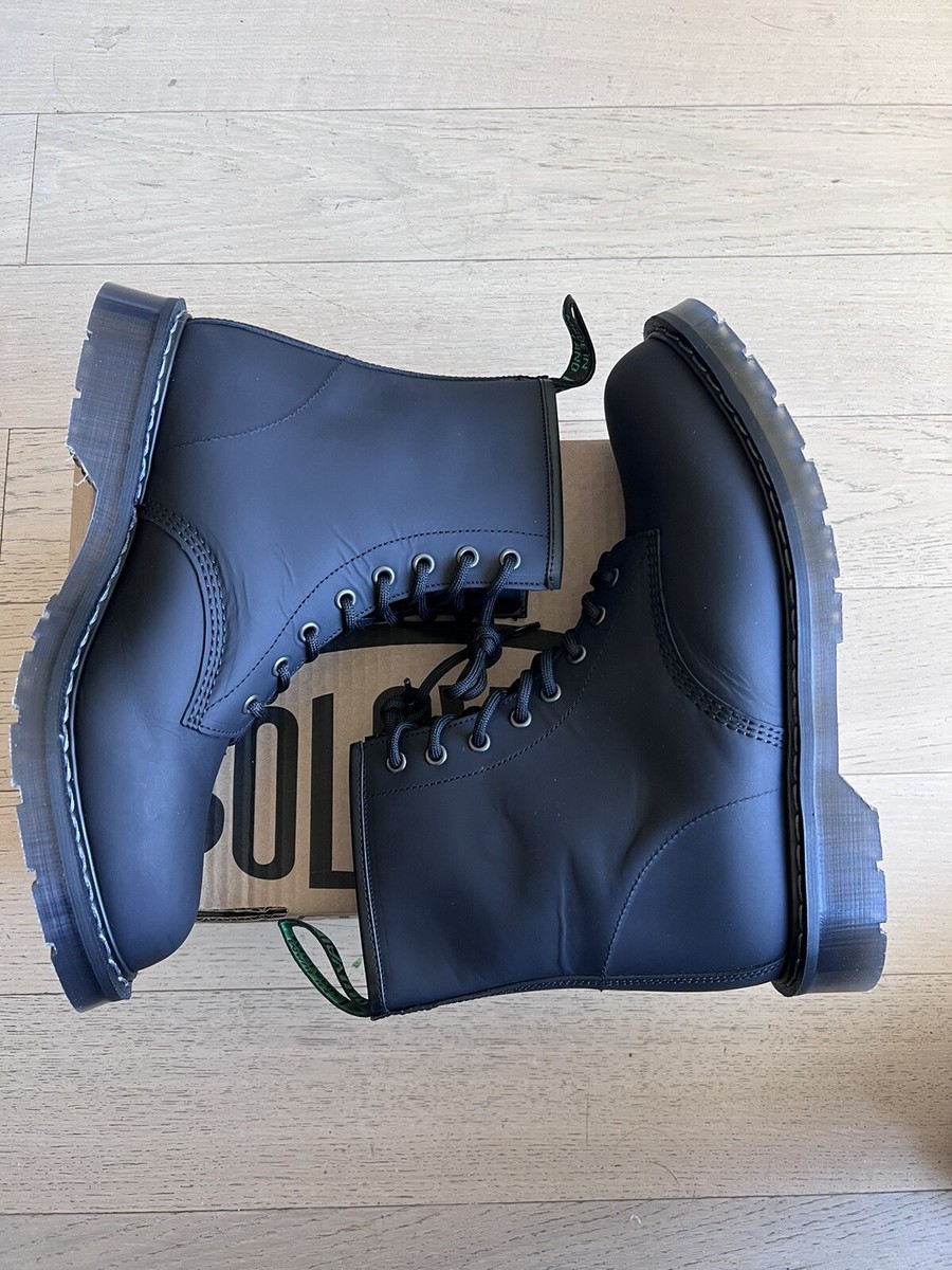 Solovair Black Greasy Shearling Lined Eye Derby Boot Like Dr