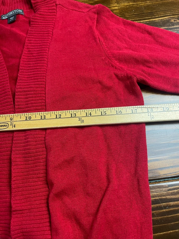 Suéter Covington, Para Mujer Talla Mediana Pequeña, Rojo, Cárdigan, Manga 3/4 Foto 4 de 4
