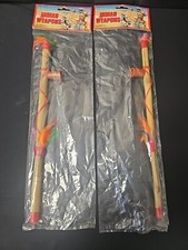 2 QTY Vintage Indian Weapons Toy Blow Gun Pipe Tube New In Pack