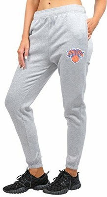 Ultra Game NBA New York Knicks Women's Jogger Pants Active Logo Fleece Sweatp