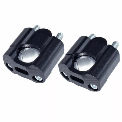 Black HandleBar Fat Bar Mount Clamps Risers Adaptor 7/8'' to 1 1/8'' Dirt Pit Bike