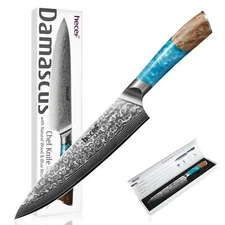 8in Damascus Chef Knife Professional Japanese Knife Ultra Sharp Blade ABS Sheath
